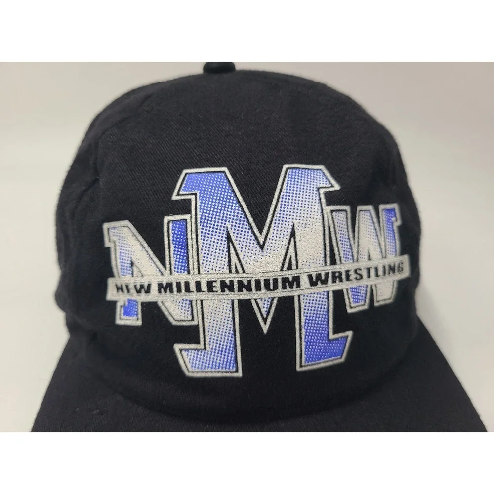 Vintage New Millennium Wrestling‎ NMW Dog Daze Snapback Hat Cap Men Black Blue